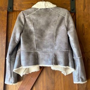 Vintage Cache Faux Suede Coat With Faux Fur Lining Small